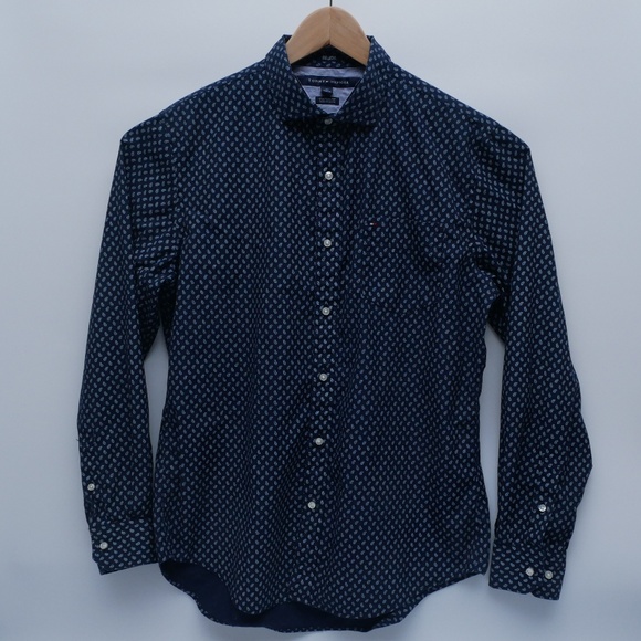 Tommy Hilfiger Amoeba Style Button Up Long Sleeve - Picture 1 of 5